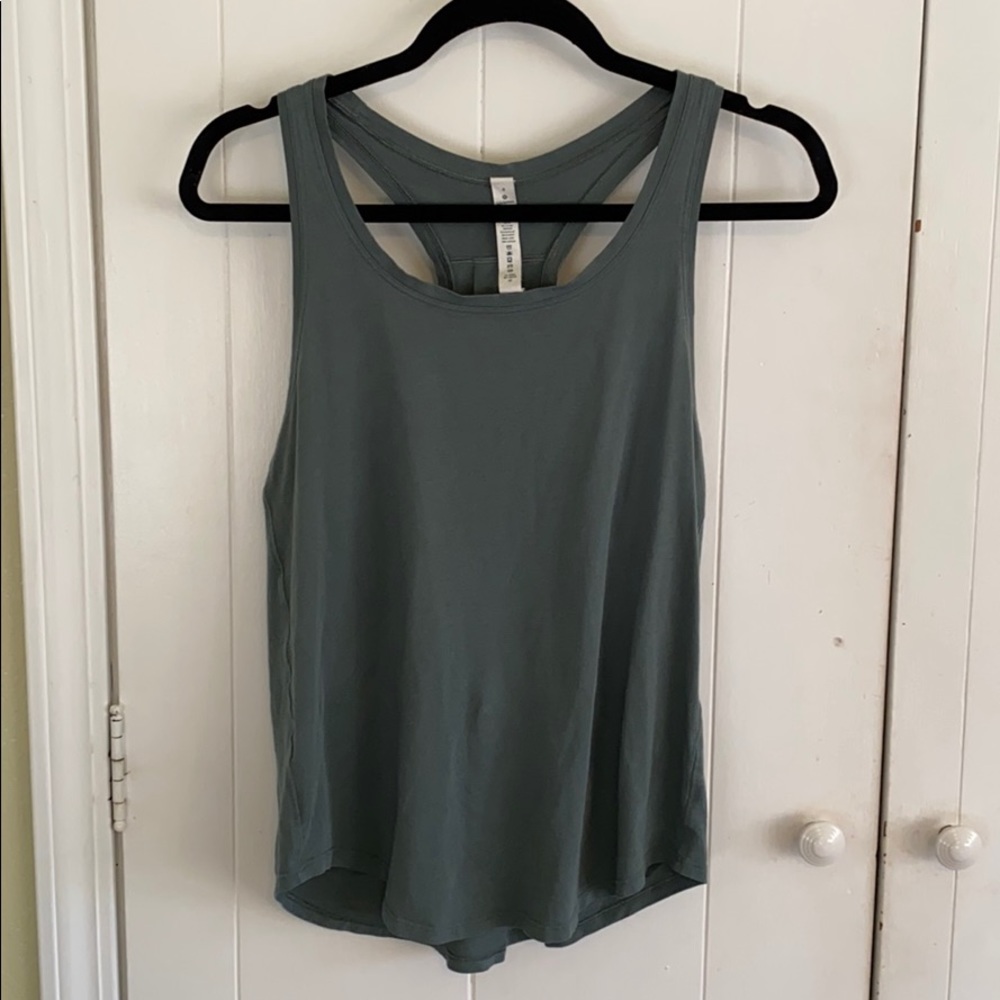 Love tank pleated in green
